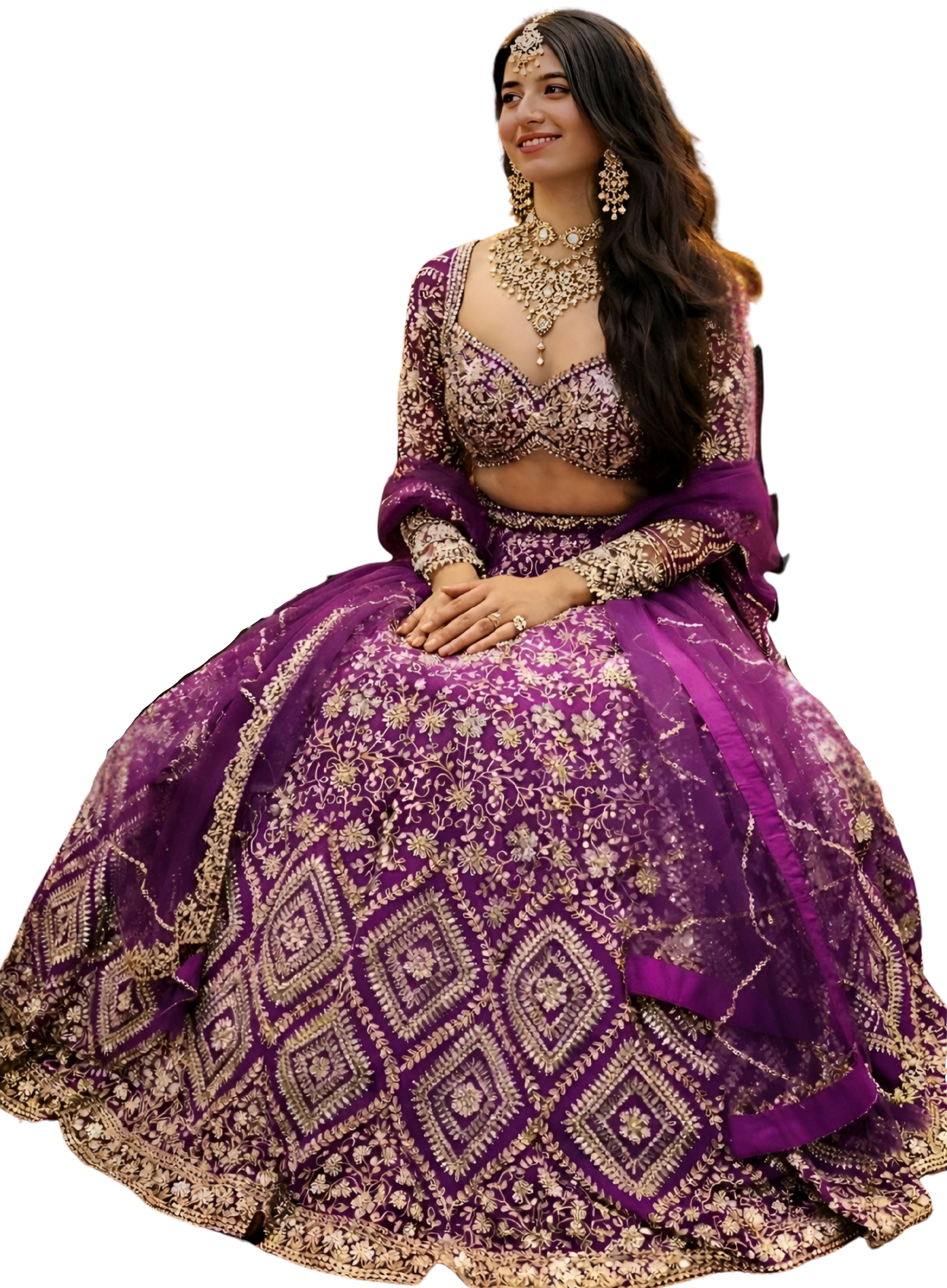 Model in bridal outfit