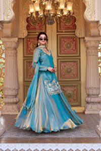 Festive Fendy Silk Lehenga Choli Set with Heavy Embroidery & Dupatta – Ready to Wear
