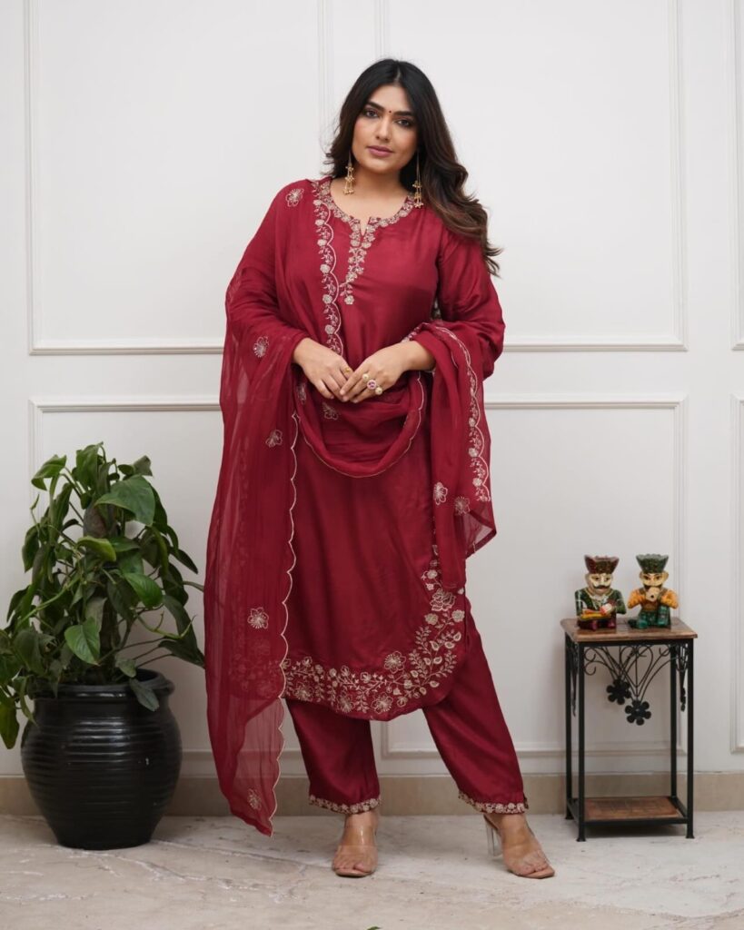 WOMEN’S PURE VISCOSE CHANDERI SILK KURTA SETS