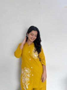 Cotton Embroidered Cord Set for Women | Stylish Kurti Pant Set with Palazzo (2 Piece Outfit)