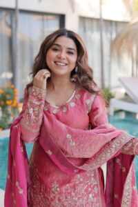 Premium Designer Fendi Crush Top Sharara Set with Dupatta | Embroidered Festive Wear for Women