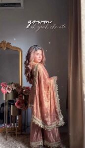 Elegant Fendy Silk Sharara Suit Set with Mirror Work Dupatta – Ready to Wear