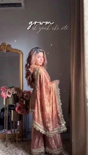 Elegant Fendy Silk Sharara Suit Set with Mirror Work Dupatta – Ready to Wear