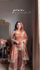 Elegant Fendy Silk Sharara Suit Set with Mirror Work Dupatta – Ready to Wear