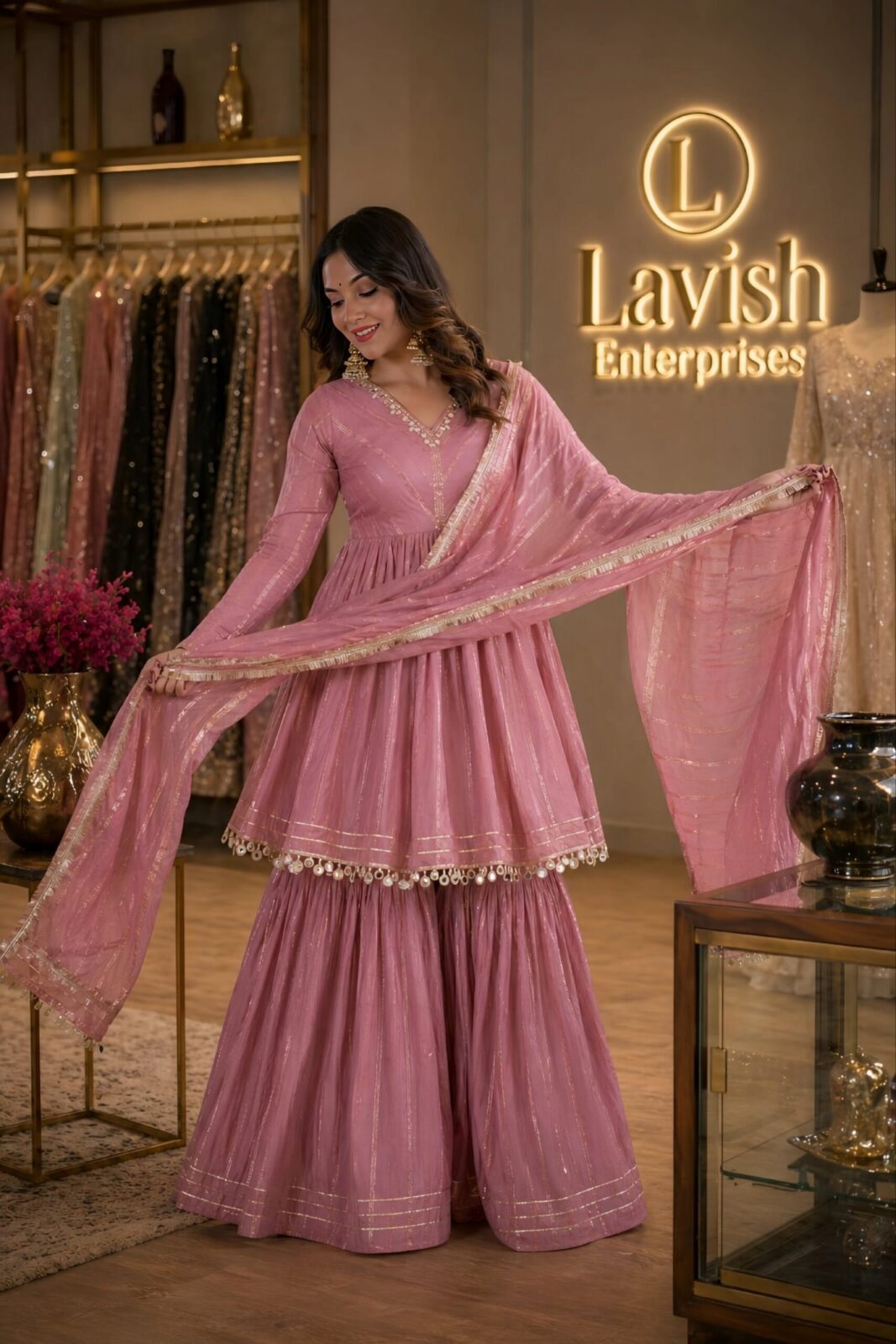 Mul Chanderi Peplum Sharara Set with Dupatta | Festive Ethnic Wear | 8 Colors Available