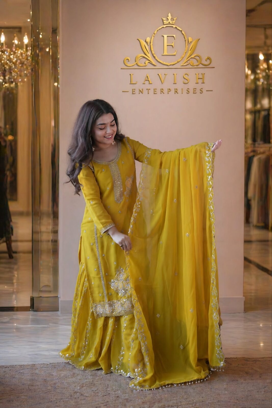 Faux Georgette Sharara Set 💛