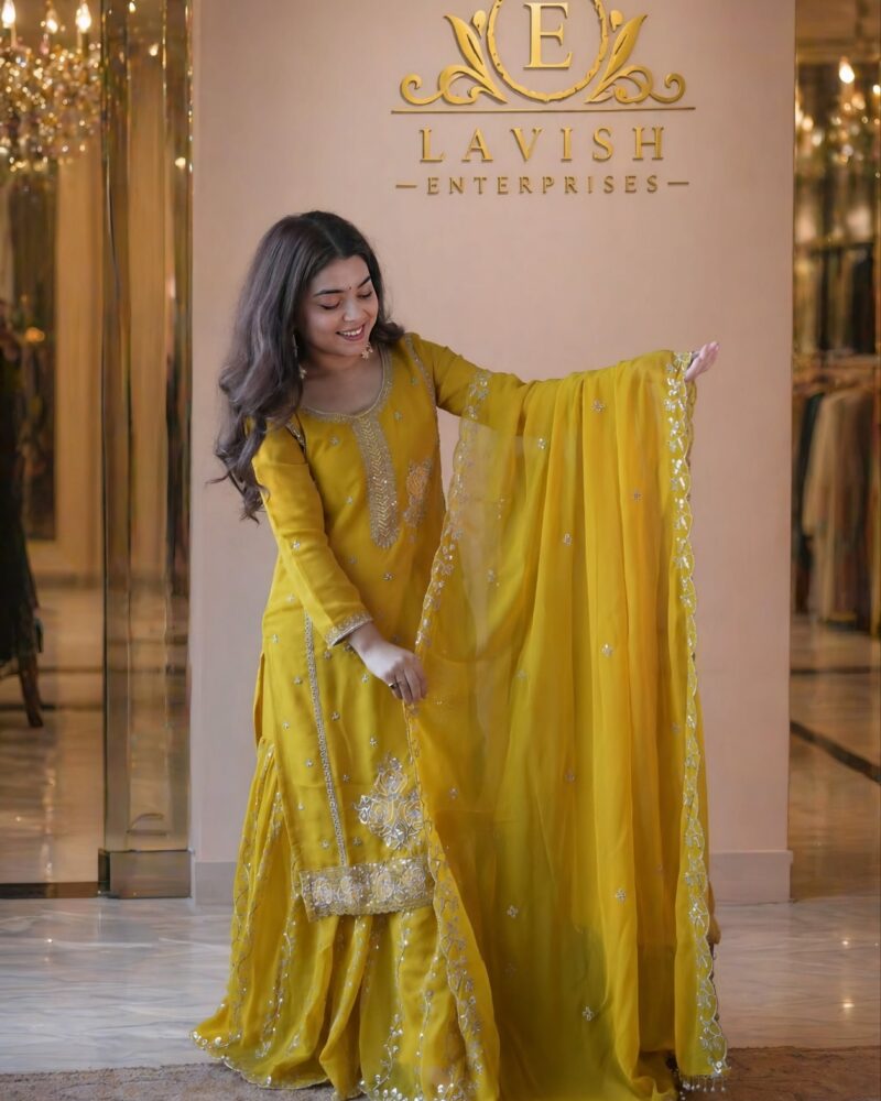 Faux Georgette Sharara Set 💛