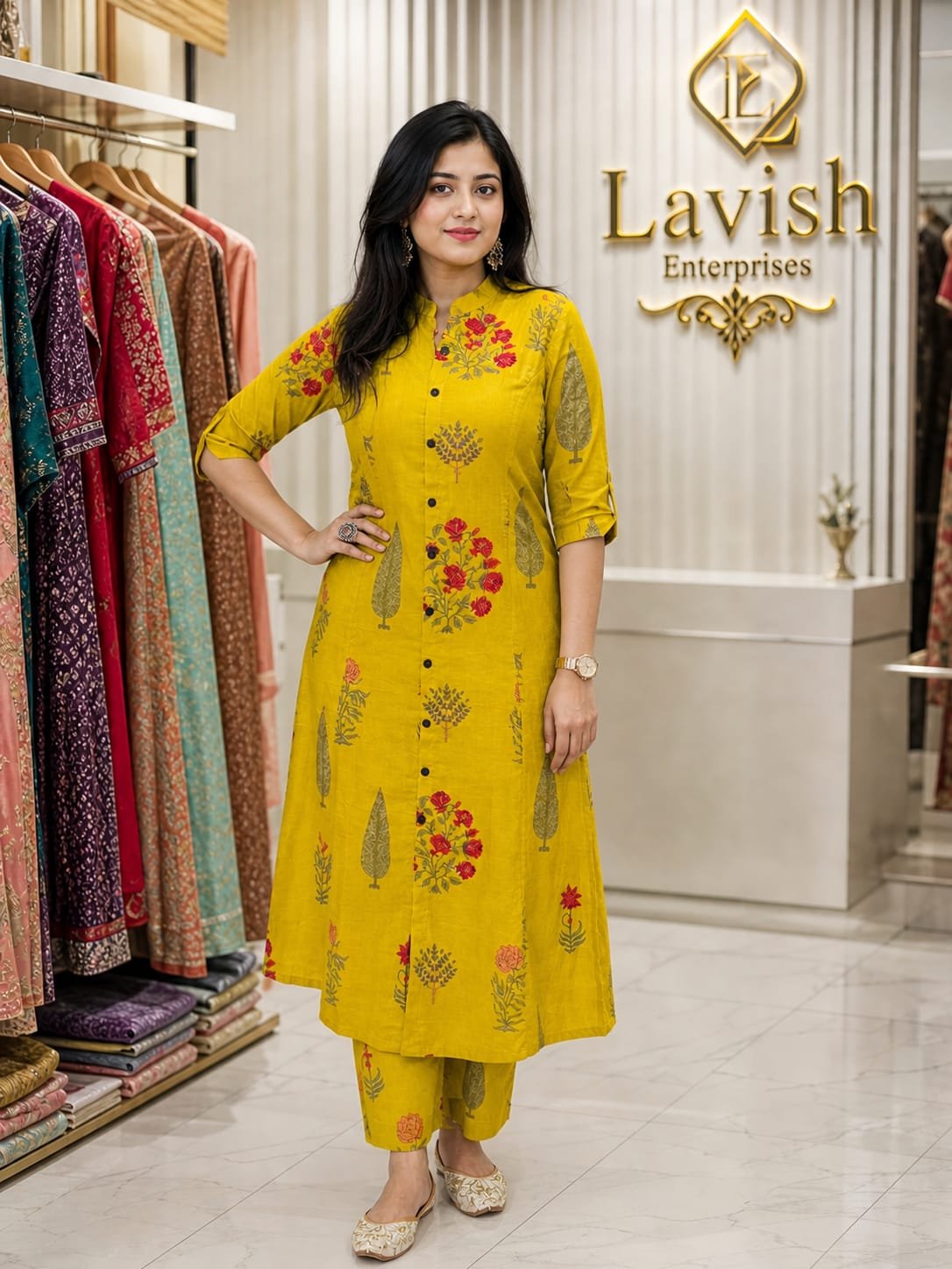 Cotton Collar Cord Long Set